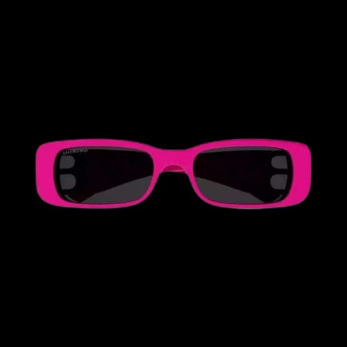 Balenciaga Rectangular Frame Sunglasses 'Pink/Gold/Grey'