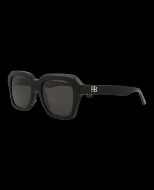 Balenciaga Square Rectangle Sunglasses Black/Black/Grey (BB0127S-30010039-001)