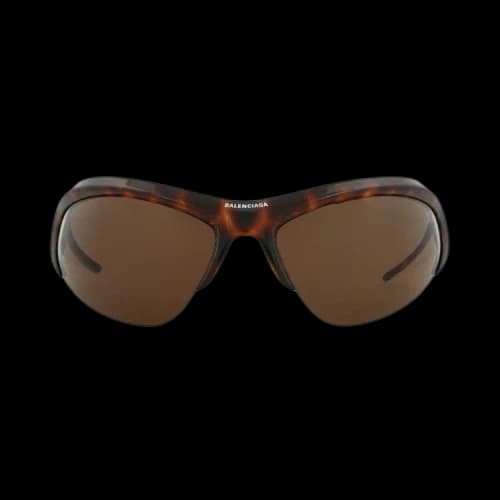 Balenciaga Shield Bio Injection Sunglasses 'Havana/Silver/Brown'