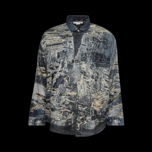 Acne Studios Printed Button-Up Shirt 'Denim Blue'