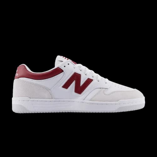 New Balance 480 White Beige Dark Red