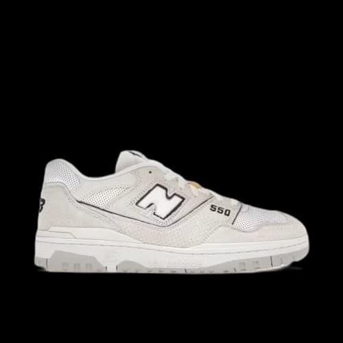 New Balance 550 White Perforated Leather Black