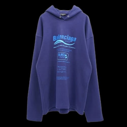 Balenciaga Dry Cleaning Logo Hoodie Blue