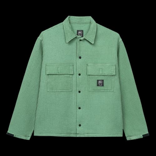 Brain Dead Waffle Snap Front Shirt 'Mint'