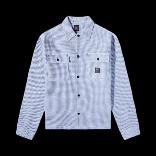 Brain Dead Waffle Snap Front Shirt 'Light Blue'