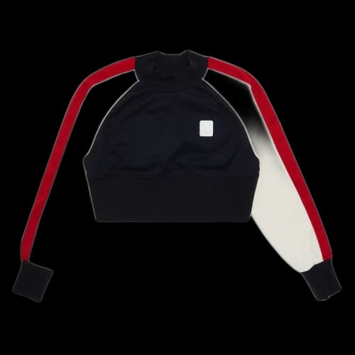 Balmain Raglan 70s Short Sweater 'Bleu Marine Foncé/Rouge Foncé'