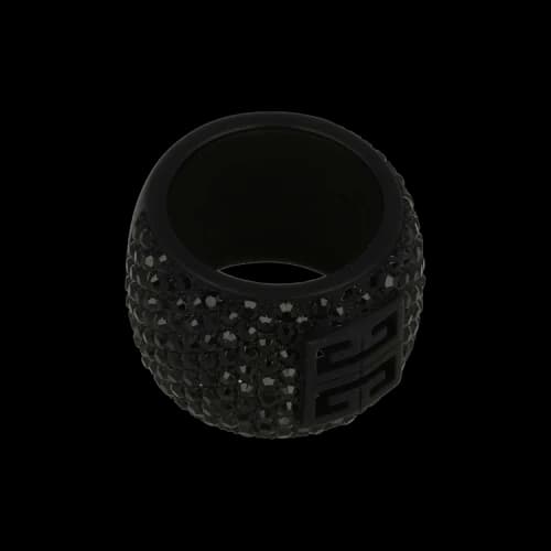 Givenchy 4G Ring In Metal With Crystals 'Black'