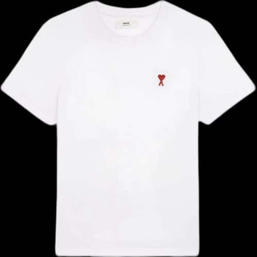 Ami Paris White Red De Coeur Cotton T-Shirt