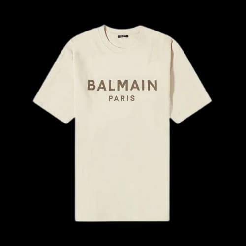 Balmain Paris Print T-Shirt 'Beige'