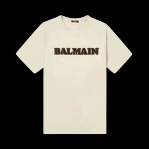 Balmain Retro Flock T-Shirt 'Ivory/Brown'