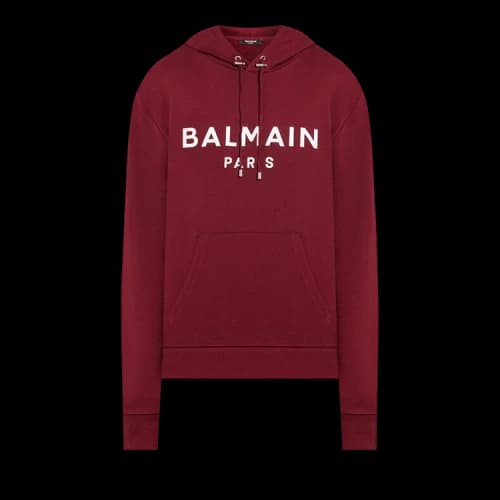 Balmain Paris Hooded Sweatshirt 'Dark Red/White'
