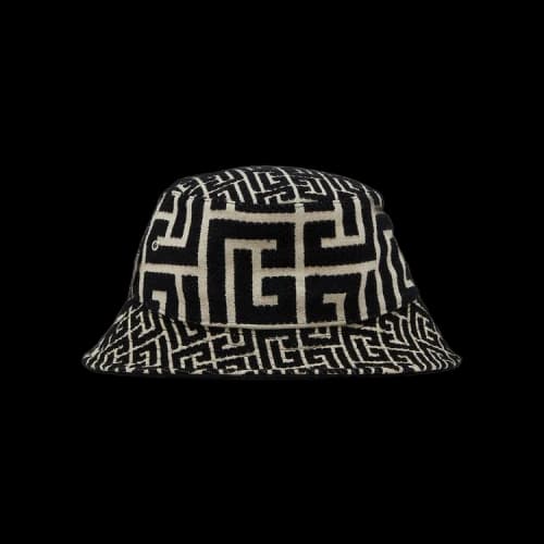 Balmain Mix Monogram Jacquard Bucket Hat 'Ivoiry/Noir'