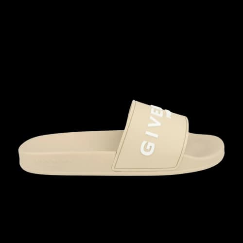 Givenchy Logo Signature Slides Beige