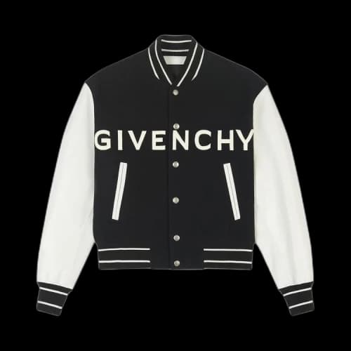 Givenchy Wool And Leather Big Varsity Jacket 'Black/Wwhite'