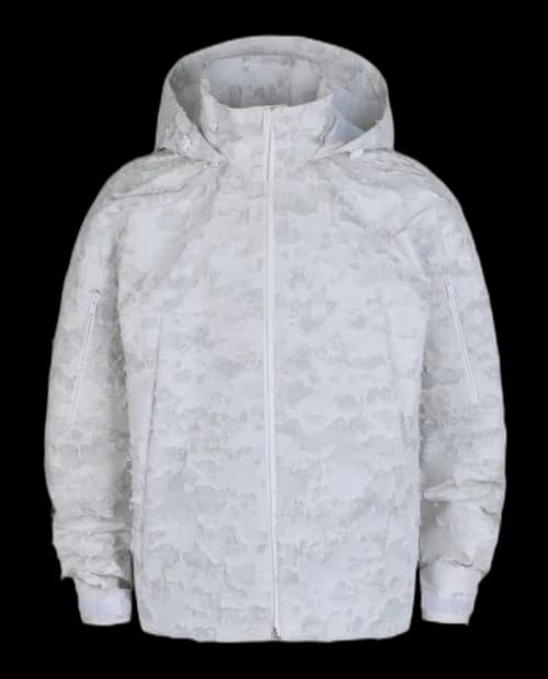 Givenchy Destroyed Windbreaker In Mixed Cotton Pearl Grey