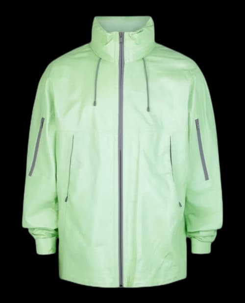 Givenchy Mixed Leather With Reflective Details Windbreaker Green Mint