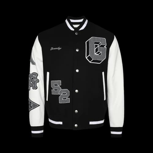 Givenchy Logo Embroidered Bomber Jacket 'Black/White'