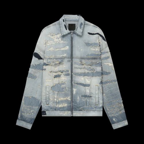 Givenchy Oversized V Pocket 4G Rivet Zip Jacket 'Light Blue'