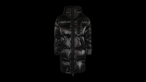 Givenchy Metallic Long Puffer Jacket Black Black