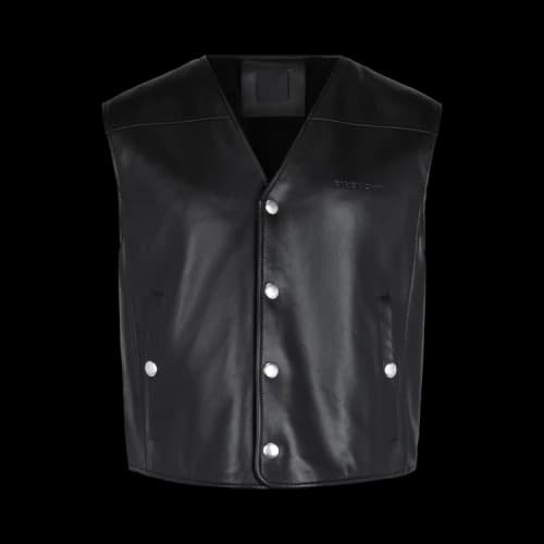 Givenchy Snap Leather Vest 'Black'