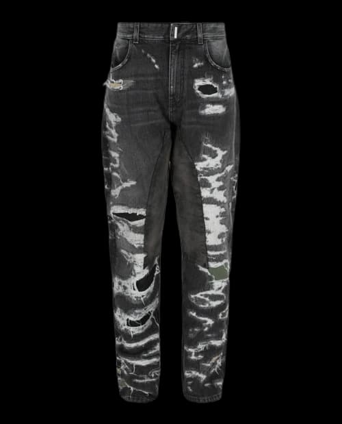 Givenchy Straight-Fit Distressed Jeans Black