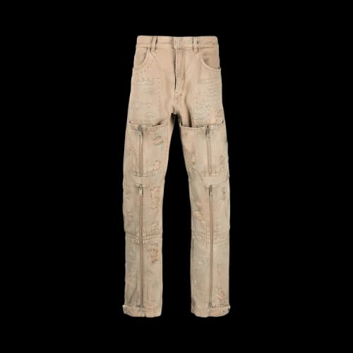 Givenchy Multi Zipped Pocket Straight Denim 'Beige'