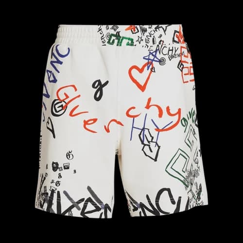 Givenchy All Over Graphic Print Sweatshorts 'White'