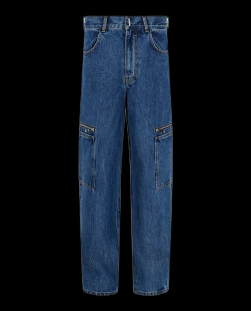 Givenchy Loose-Fit Cargo Jeans Blue Indigo