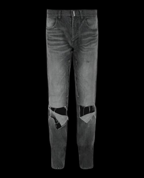 Givenchy Distressed Straight Fit Jeans Black
