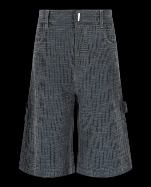 Givenchy 4G Carpenter Bermuda Denim Shorts Charcoal