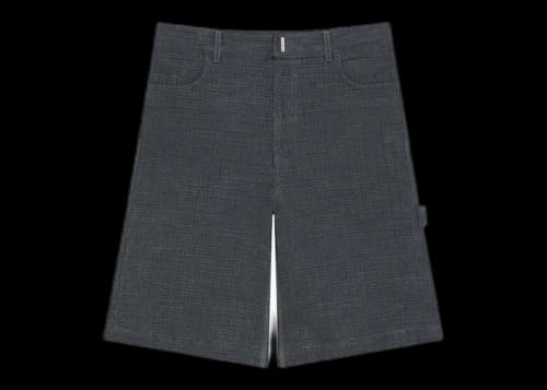 Givenchy Monogram 4G Logo Denim Shorts Charcoal