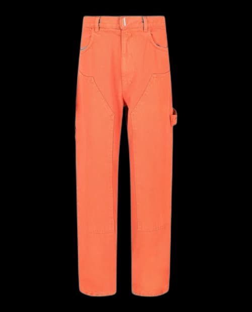 Givenchy High-Rise Carpenter Jeans Orange Blue