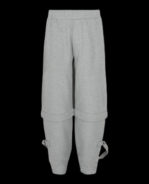 Givenchy Detachable-Leg Cotton Track Pants Light Grey Melange