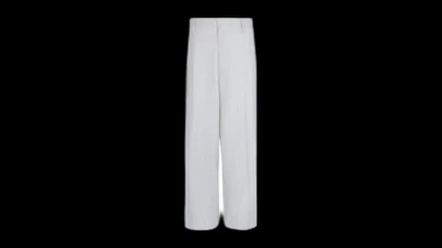 Givenchy Extra Wide-Leg Wool Trousers Chalk