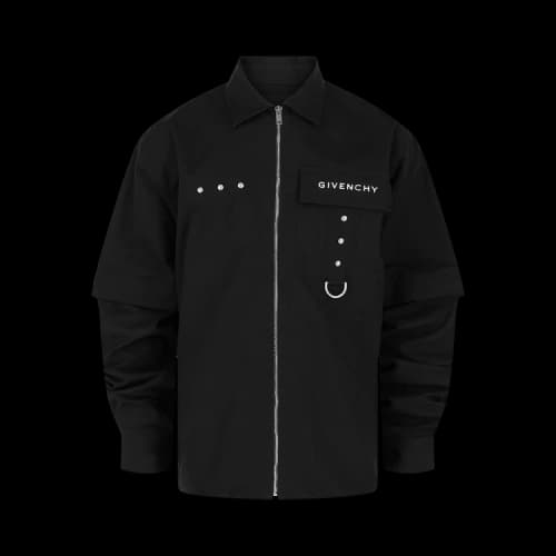 Givenchy Signature Zip Up Shirt 'Black'