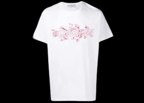 Givenchy Schematics Logo Print T-shirt White