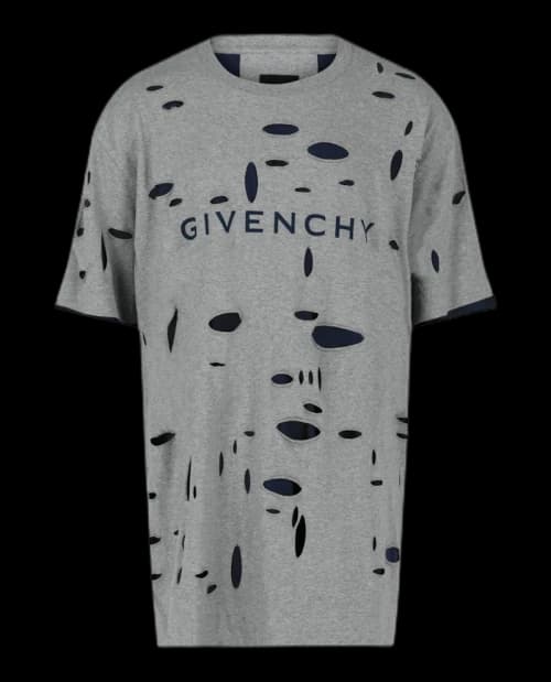 Givenchy Oversized Distressed T-shirt Grey Blue