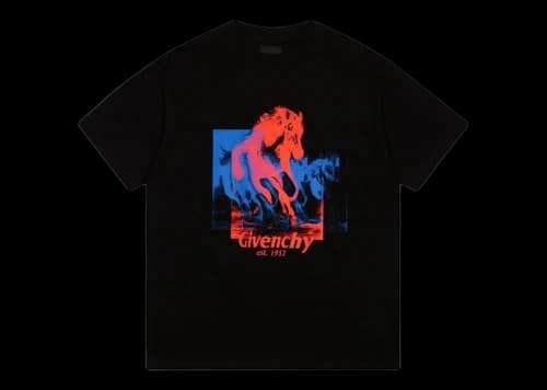 Givenchy Horse Print Classic Fit T-Shirt Black