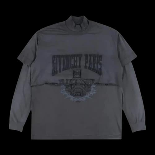 Givenchy Layered Embroidered Long-Sleeve T-Shirt 'Black/Grey'