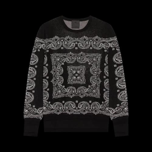 Givenchy Paisley Jacquard Silk Knitwear Sweater 'Black/White'