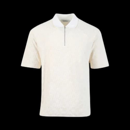 Ambush Monogram Half Zip Polo 'White/Asparagus'