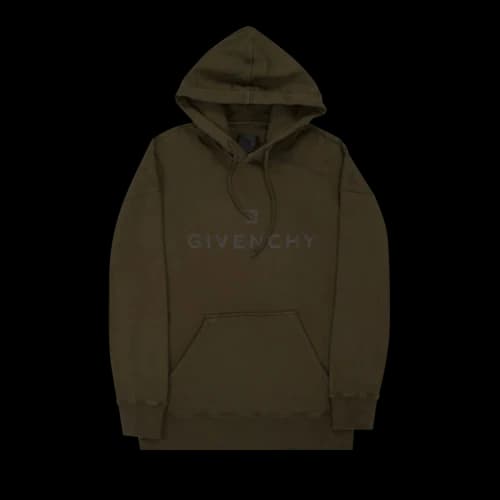 Givenchy Slim Fit Print Hoodie 'Military Green'