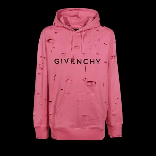 Givenchy Classic Fit Hole Hoodie 'Bright Pink'