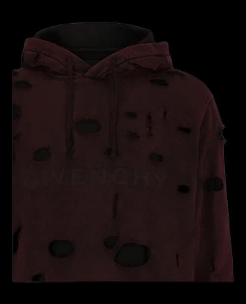 Givenchy Studio Destroyed Hoodie Heather Grey