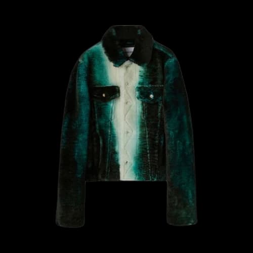 Ambush Tie-Dye Shearling Jacket 'Green Gables'