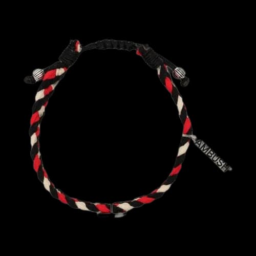 Ambush Emblem Charm Braided Bracelet 'Red/Silver'