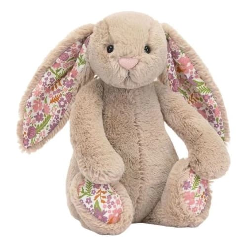 JELLYCAT Flower Bunny Beige Brown Dolls Plush Doll 18cm High