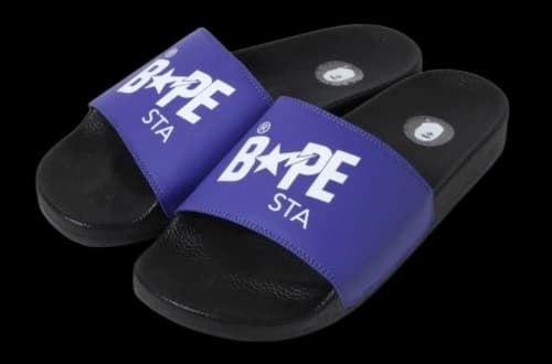 A Bathing Ape Bape Sta Slide Black Purple