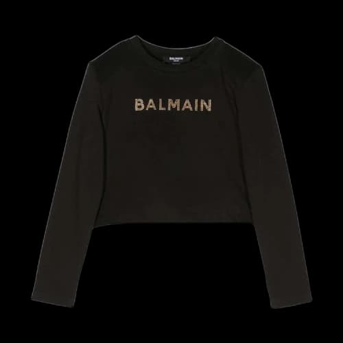 Balmain Kids Stud Embellished Crewneck Sweatshirt 'Black'