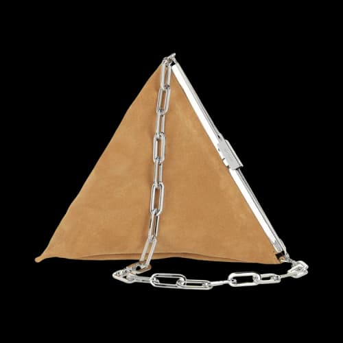 ByFar Prisma Suede Shoulder Bag Beige